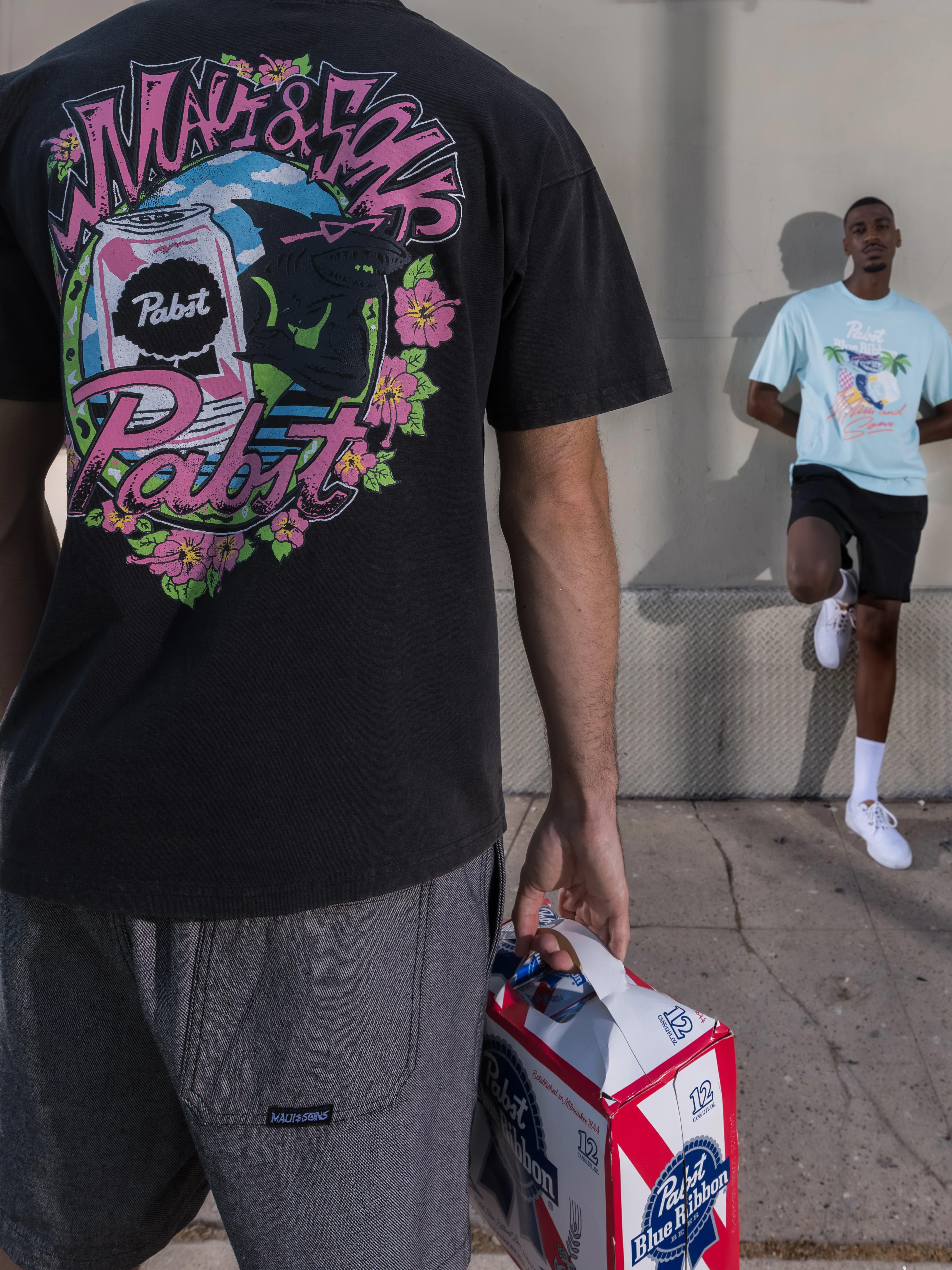 Maui And Sons x Pabst Blue Ribbon Shark Can T-Shirt - Image 5