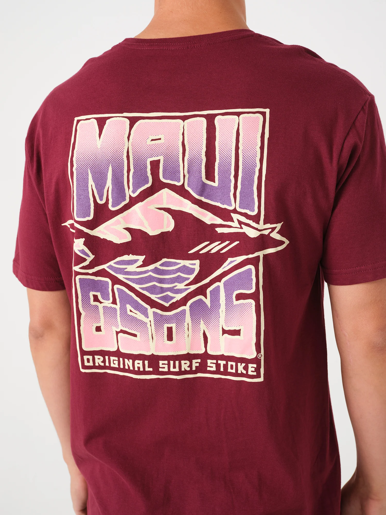 Maui Stoke T-Shirt in Maroon - Image 4