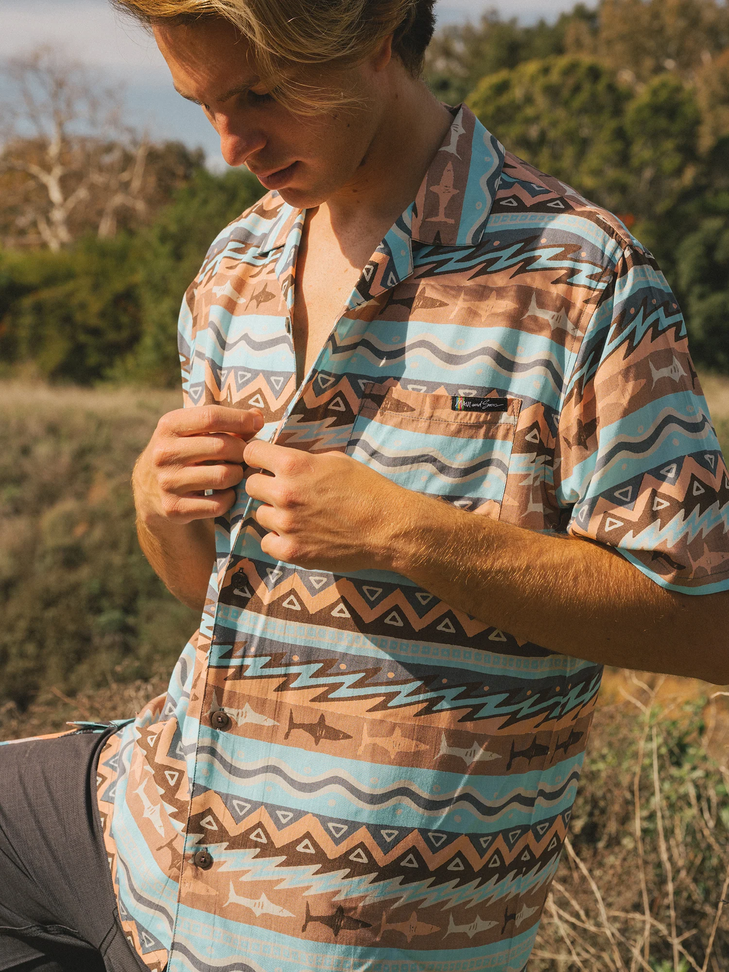 Stoker Button Up Shirt in Tan - Image 2