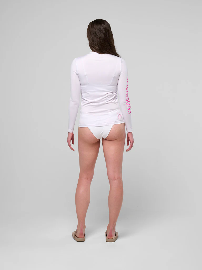Womens Seaside Zip Front Long Sleeve Sun Shirt - Image 5