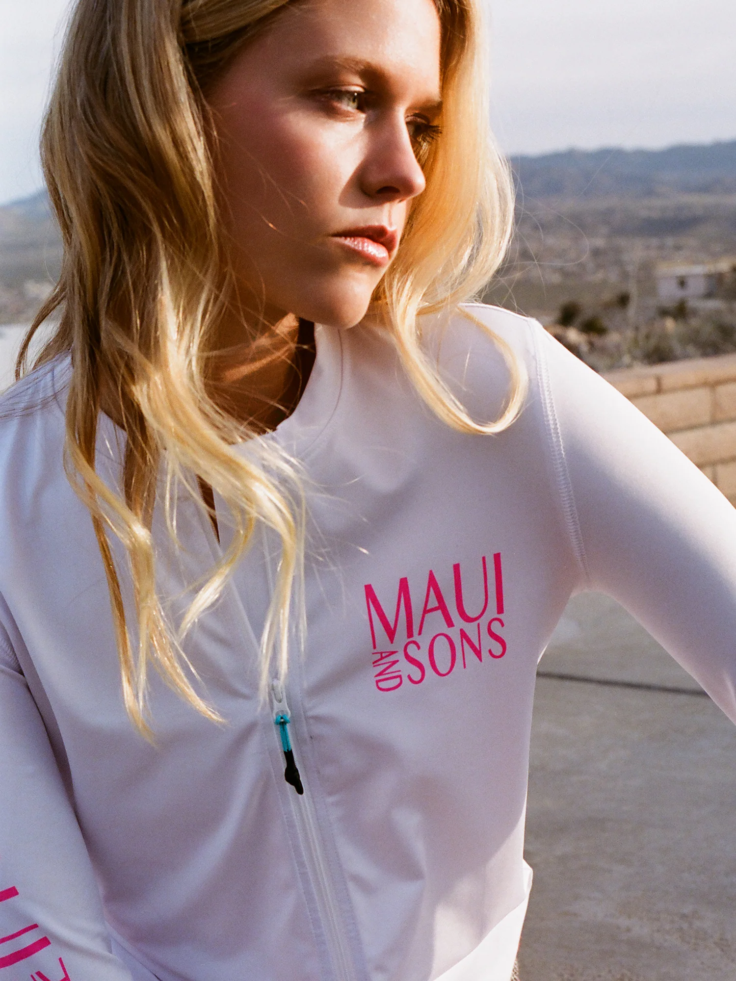 Womens Seaside Zip Front Long Sleeve Sun Shirt - Image 6